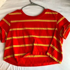 Orange and yellow cropped tee from Pacsun.